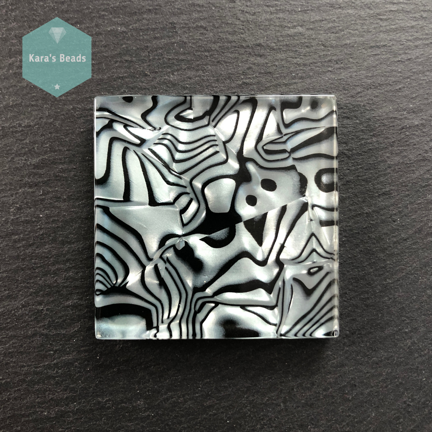 48x48 mm Double Sided Tile Black and White Marble Effect 1 pc