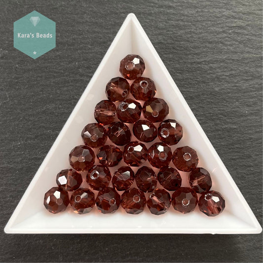 45pcs Tube 6x8mm Rondelle Beads Transparent Bordo