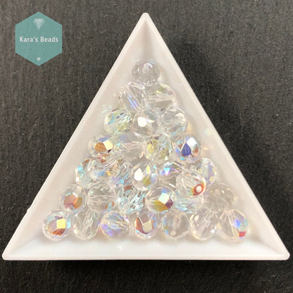 30pcs Tube 8mm Crystal AB Fire Polish Round Beads