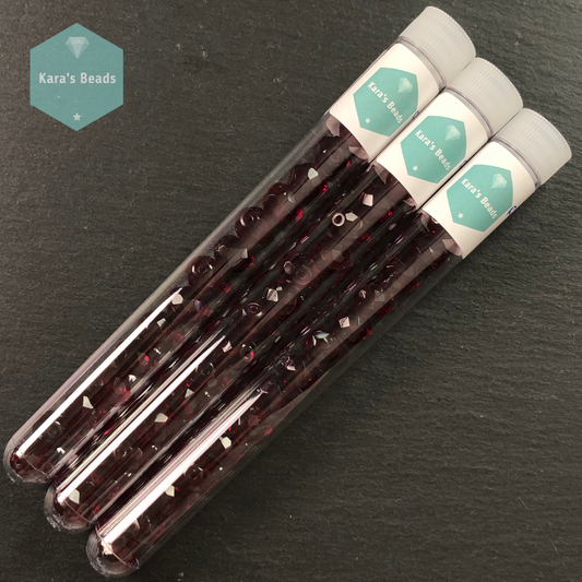 15pcs Tube 10mm Garnet Fire Polish Round Beads