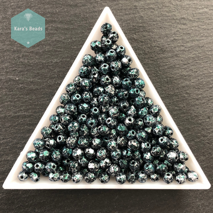 300pcs Tube 4mm Fire Polish Round Beads Tweedy Green