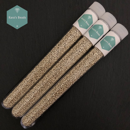 25g Tube 15/0 Miyuki Seed Beads RR15-4201 Duracoat Galvanized Silver